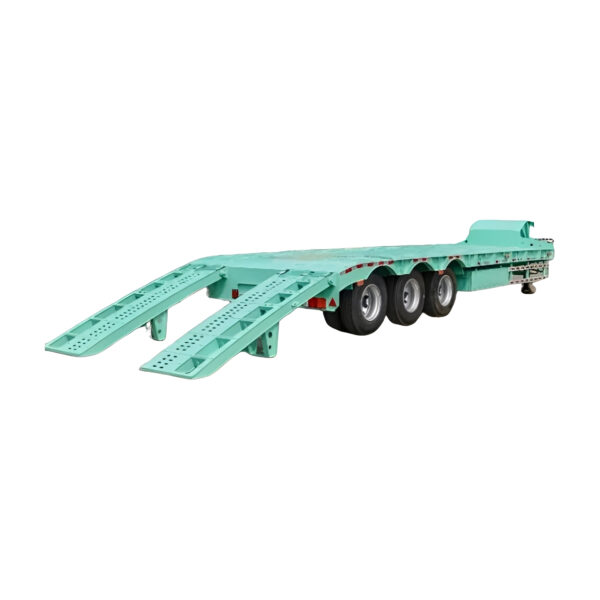 3-5 Axles Heavy Duty Equipment Semi Trailer With Hydraulic Ramps - Image 3