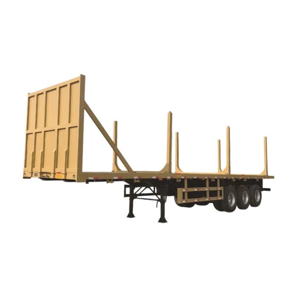 3 Axle 40ft Log Semi Trailer With Side Stakes For Timber Transport - Image 3
