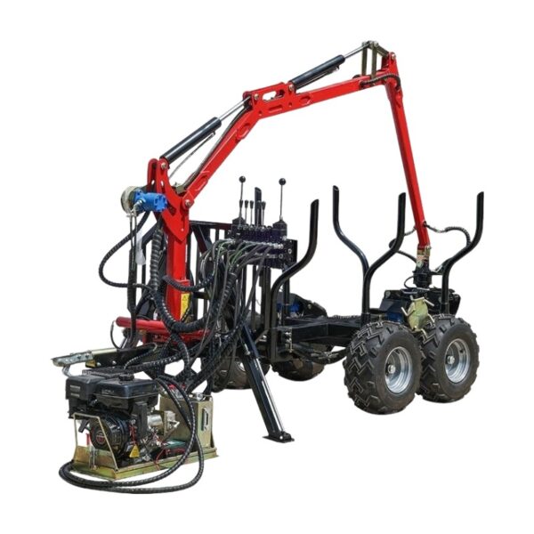 Heavy Duty Forestry Log Trailer With Grapple and Crane-Suitable For Tractors and ATVs - Image 2