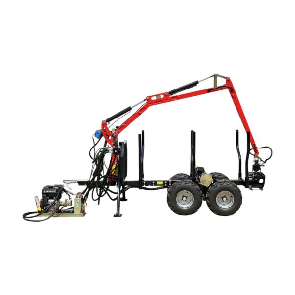 Heavy Duty Forestry Log Trailer With Grapple and Crane-Suitable For Tractors and ATVs - Image 4