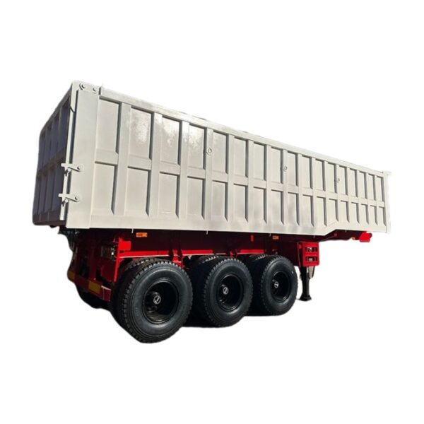High Capacity 3 Axle 45 Cbm Hydraulic Tipping End Dump Semi Trailer for Sale - Image 3